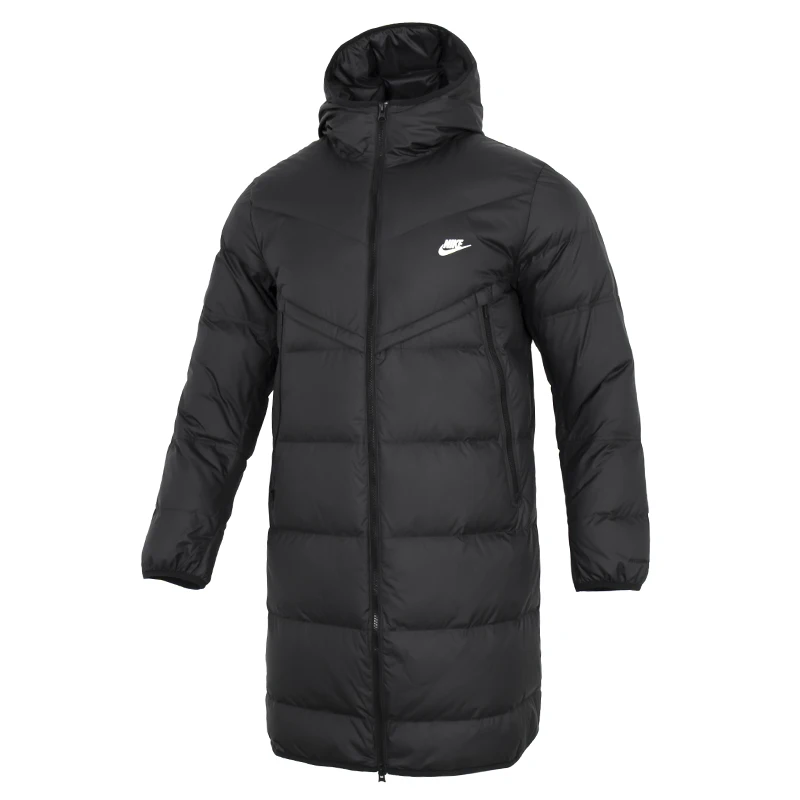

Мужской длинный пуховик Nike 650-D Fld Parka с капюшоном, удобная теплая куртка, черное модное повседневное пальто Dv1134-010
