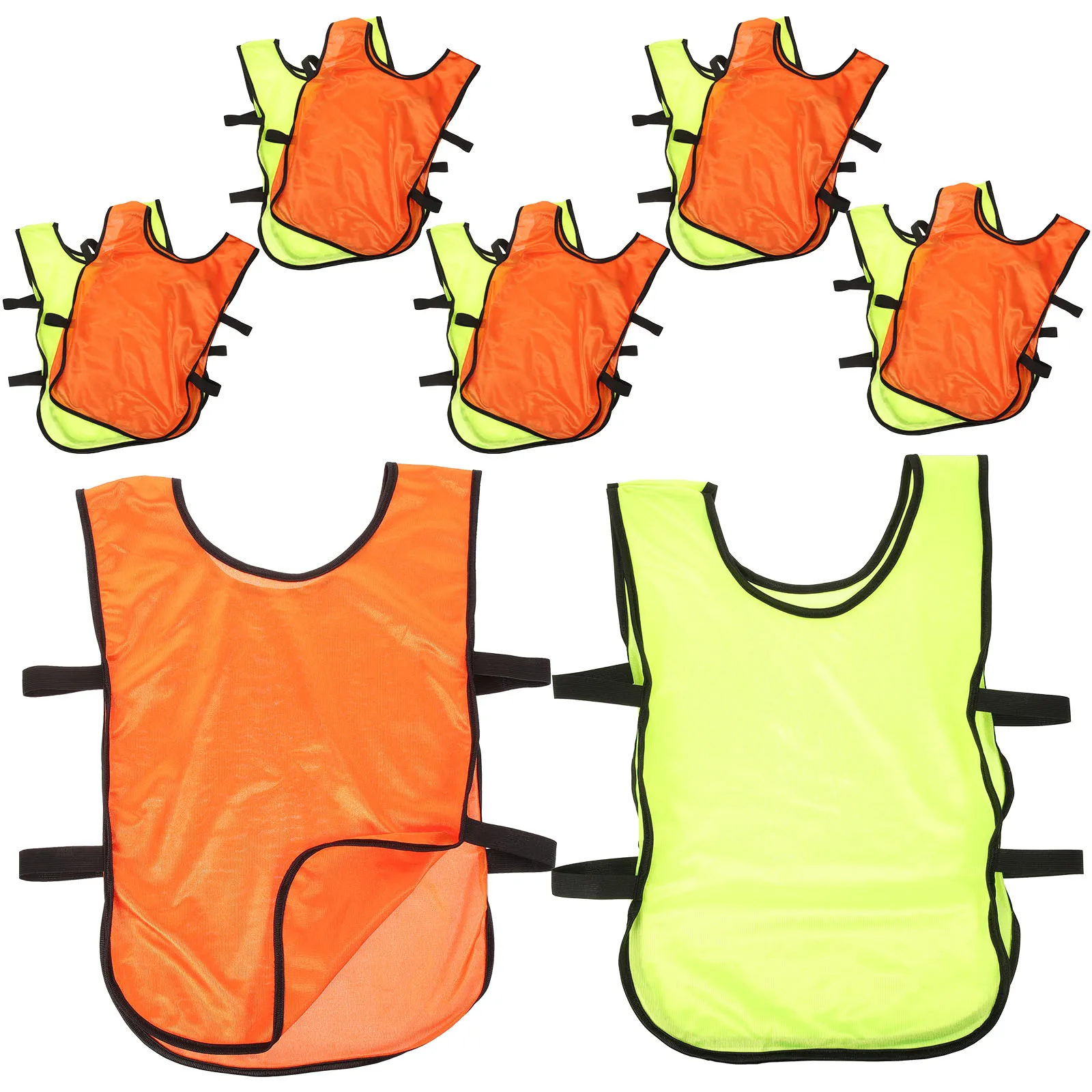 

12pcs Training Vest Kids Soccer Basketball Bibs Team Pinnies Polyester Sports Vests Reusable Practice Jerseys Lightweight