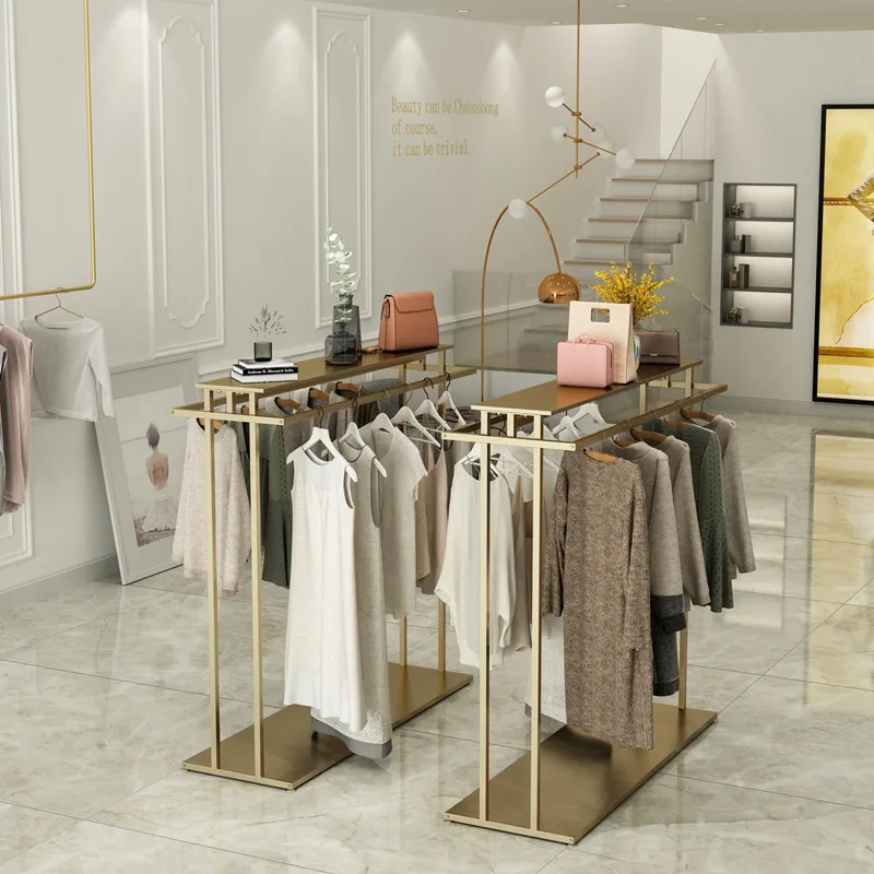 Clothing store Nakajima display rack Double row floor shelf Parallel bar hanger Women's clothing Men's clothing Children's cloth