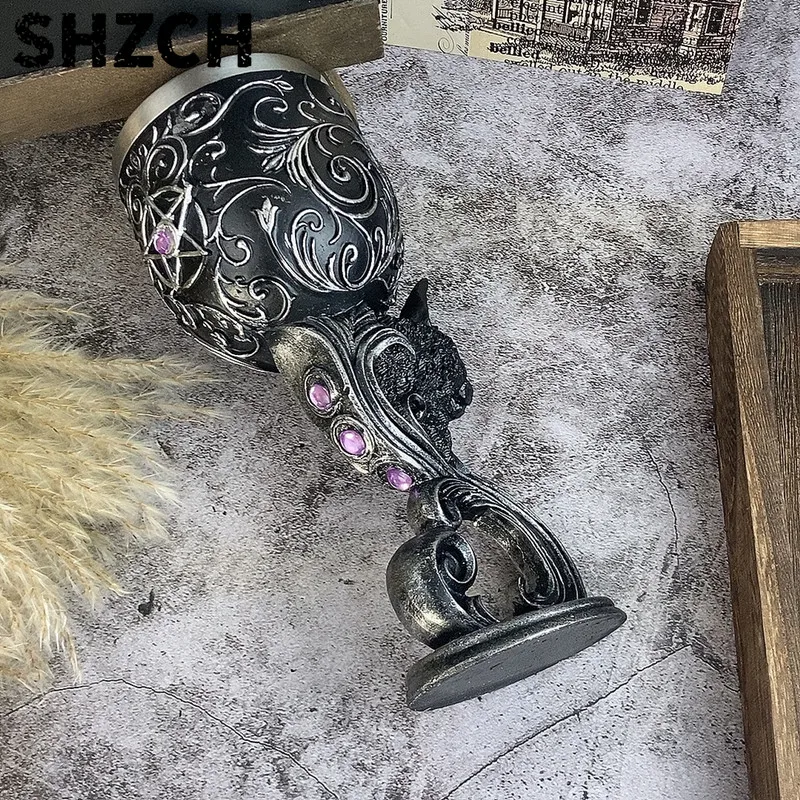 200ml Creative Alien Goblet Love Couple Heart Chalice Medieval Dragon Goblet Stainles Steel Wine Cup Holy Grail Animal Skull Cup