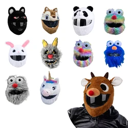Funny Men's Motorcycle Helmet Cover, Women Cartoon Plush Helmet Mask Sleeve, Fit Universal Size, Halloween Christmas Theme Decor