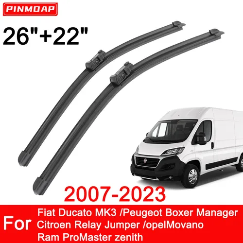 El limpiaparabrisas del coche es adecuado para Fiat Ducato MK3 Peugeot Boxer ManagerCitroen relé Jumper 26 ""+ 22"" limpiaparabrisas 2007-2023