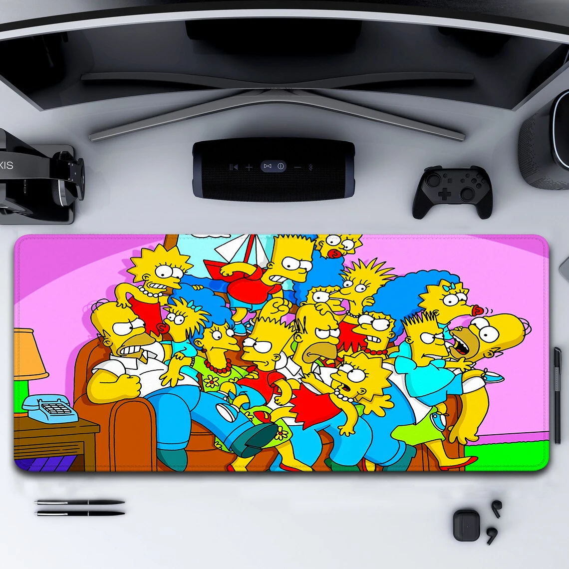 The-Simpsons Cartoon Gaming Mouse Pad 900x400 Mousepad Gamer 900x400 Desk Mat Gaming Setup Accessories Desktops Mats Keyboard Pc