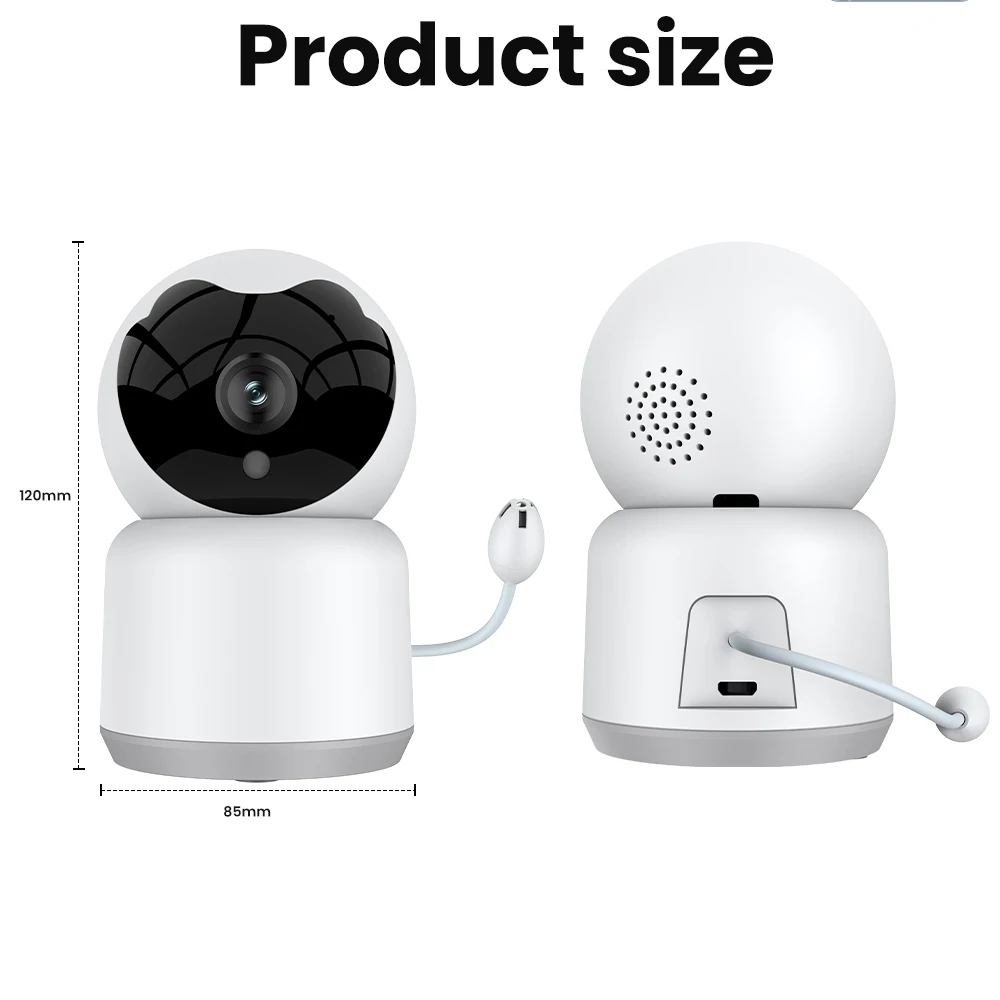 AVATTO Tuya WiFi Baby Wireless Monitor Security Camera,3MP Ultra-Clear Camera Image Night Vision Temperature Humidity Monitoring