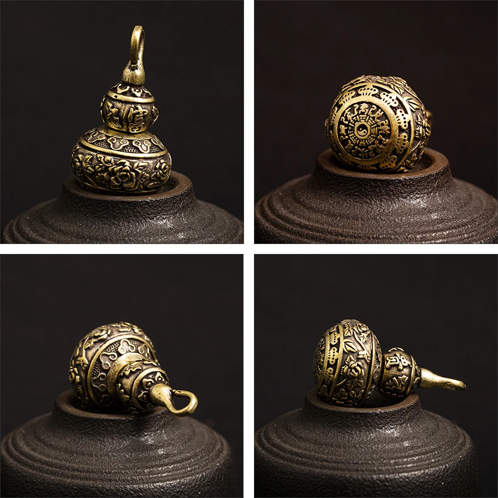 

3 Pcs Brass Gourd Pendant Copper Charms Lightweight Vintage DIY Keychain Ornament Bags Accessories Snake Year Jewelry