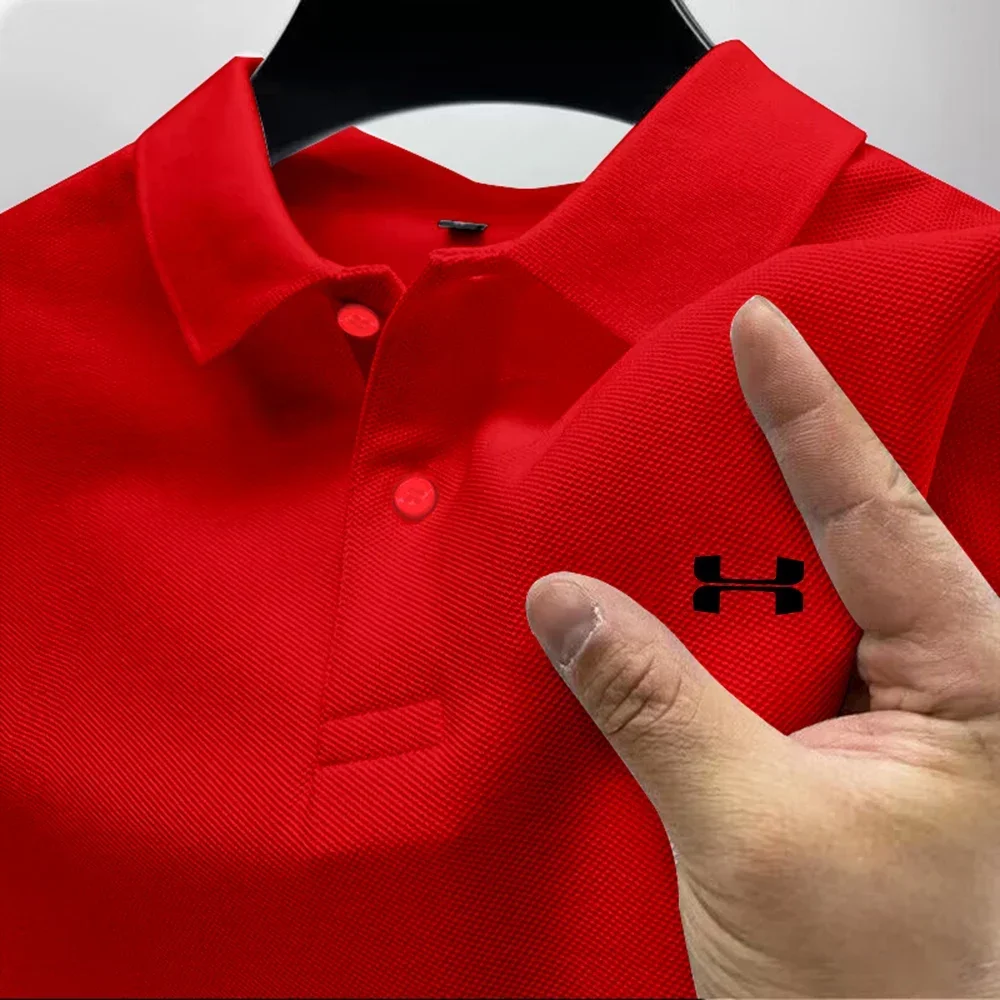 Golf Polo Shirt Men's Business Polo Collar Half Sleeved Top New Summer Casual Short Sleeved T-shirt for Men An