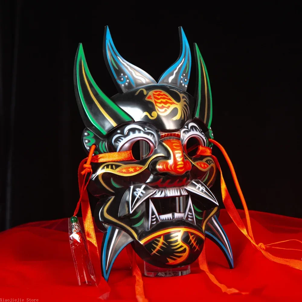 Hand Painted Nuo Opera Full Face ABS Mask, Carved Style Chinese National Style Prop for Temple Party & Cosplay