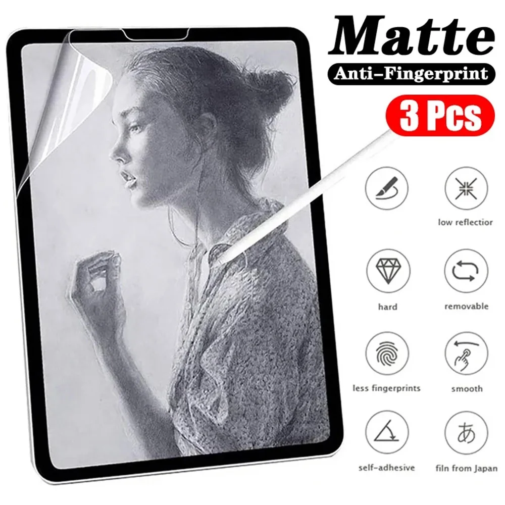 

Like Paper Screen Protector For iPad 10 2022 9 8 7 Air 5 4 3 Mini 6 5 4 Pro 12.9 11 10.9 10.5 10.2 Film Matte PET Painting Write