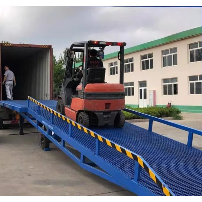 Customized Hand-operated Dock Leveler with Hydraulic Unloading Platform for Containers 10-ton and 12-ton Forklift Ramps