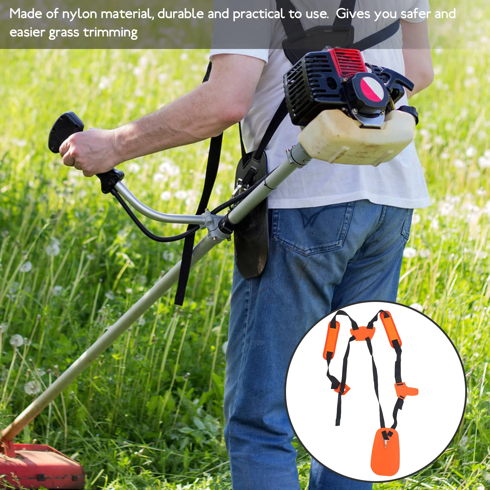 

Adjustable Backpack Mower Shoulder Strap Trimmer Harness Straps Lawn Trimmer Carrying Belt Durable ABS Nylon Thicker Wider