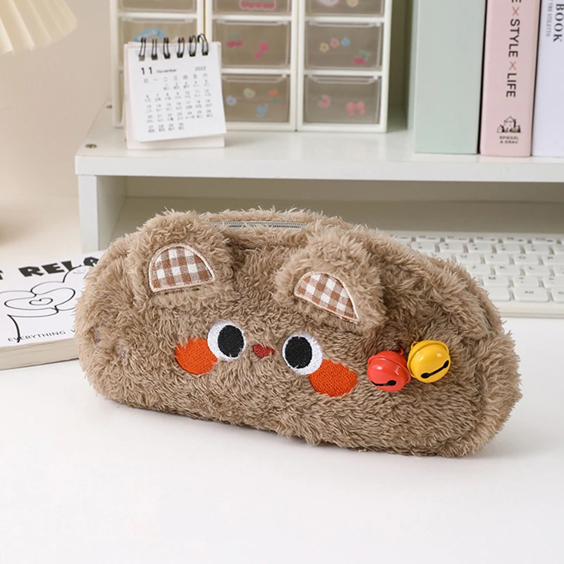 Cute Pencil Case Kawaii Stationery Pencilcase Estuche Escolar Plush School Supplies Pen Case Trousse Pencil Cases For Girls