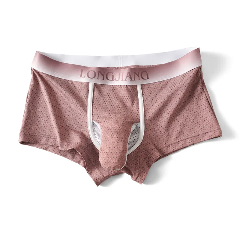 Men Boxers Sexy Solid Nylon Elephant Nose Underwear Breathable Holes Male Underpants Boxers Shorts Cuecas Boxershorts Trunks 3
