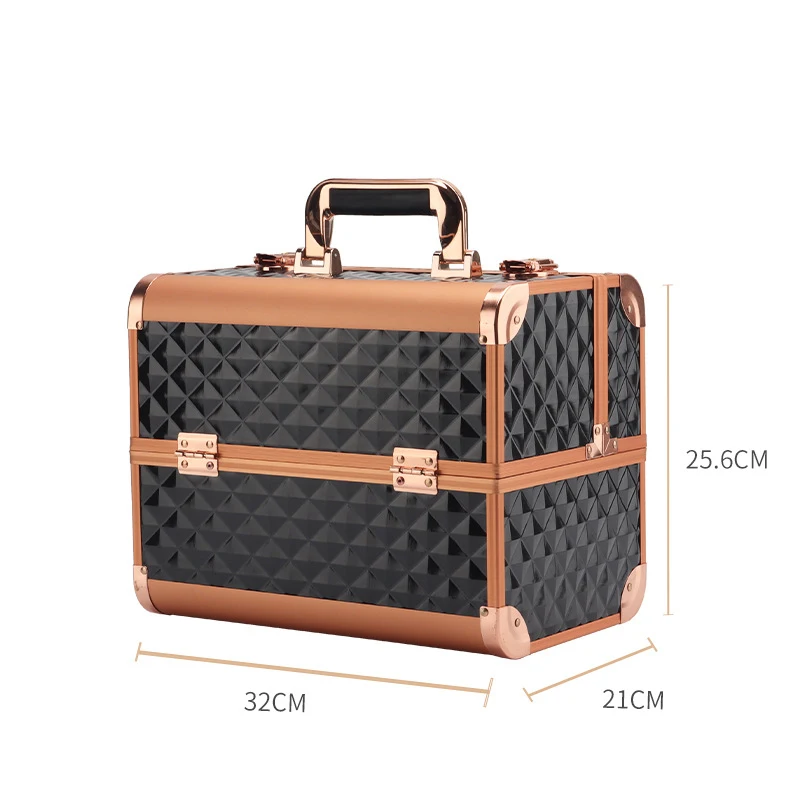 New Handheld Tattoo Makeup Nail Set New Lock Large Capacity Multi Functional Multi Layer Partition Portable Makeup Storage Box