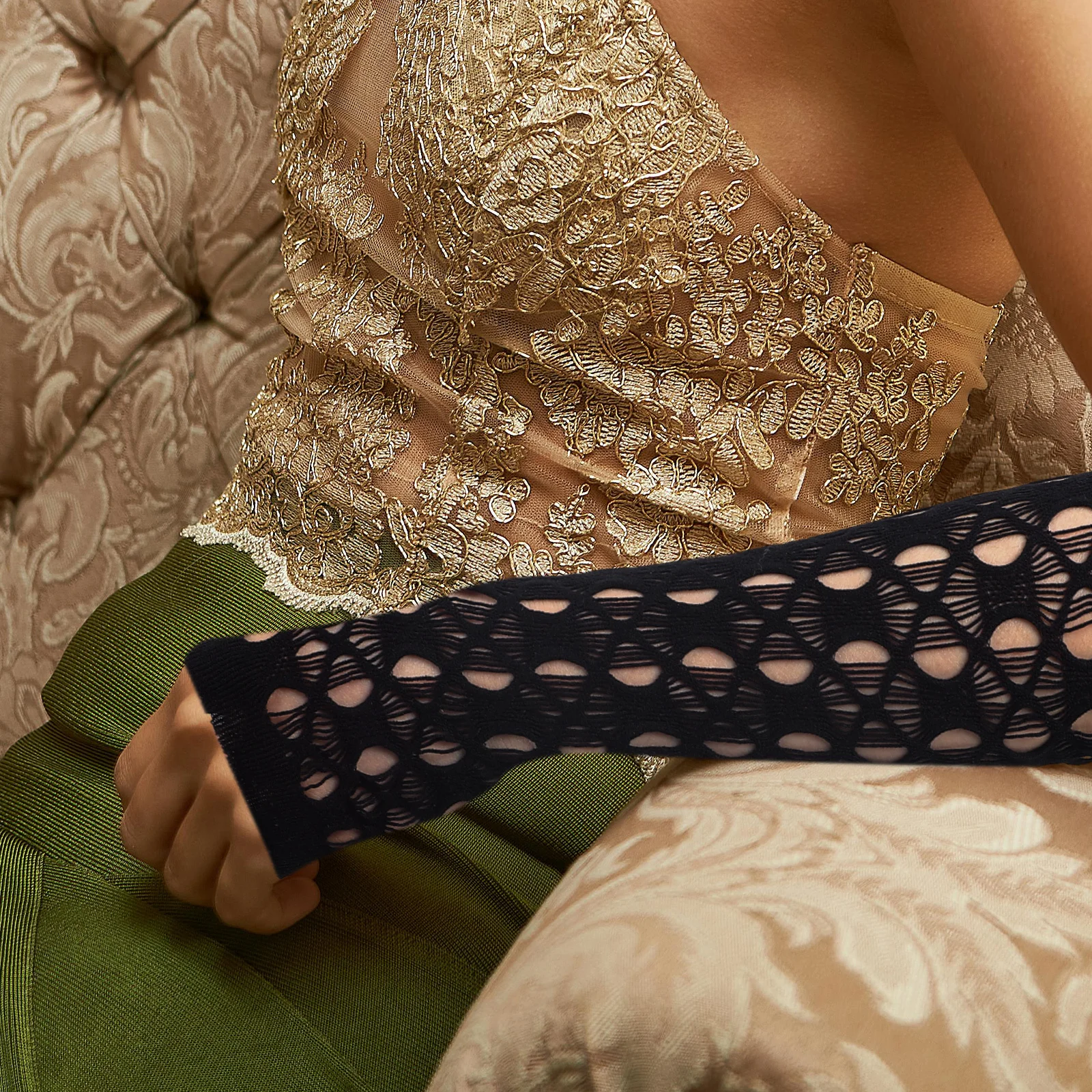 

1Pair Hollow Fingerless Long Gloves for Women Soft Comfortable Party Cosplay Wedding Dance Accessories Long Gloves