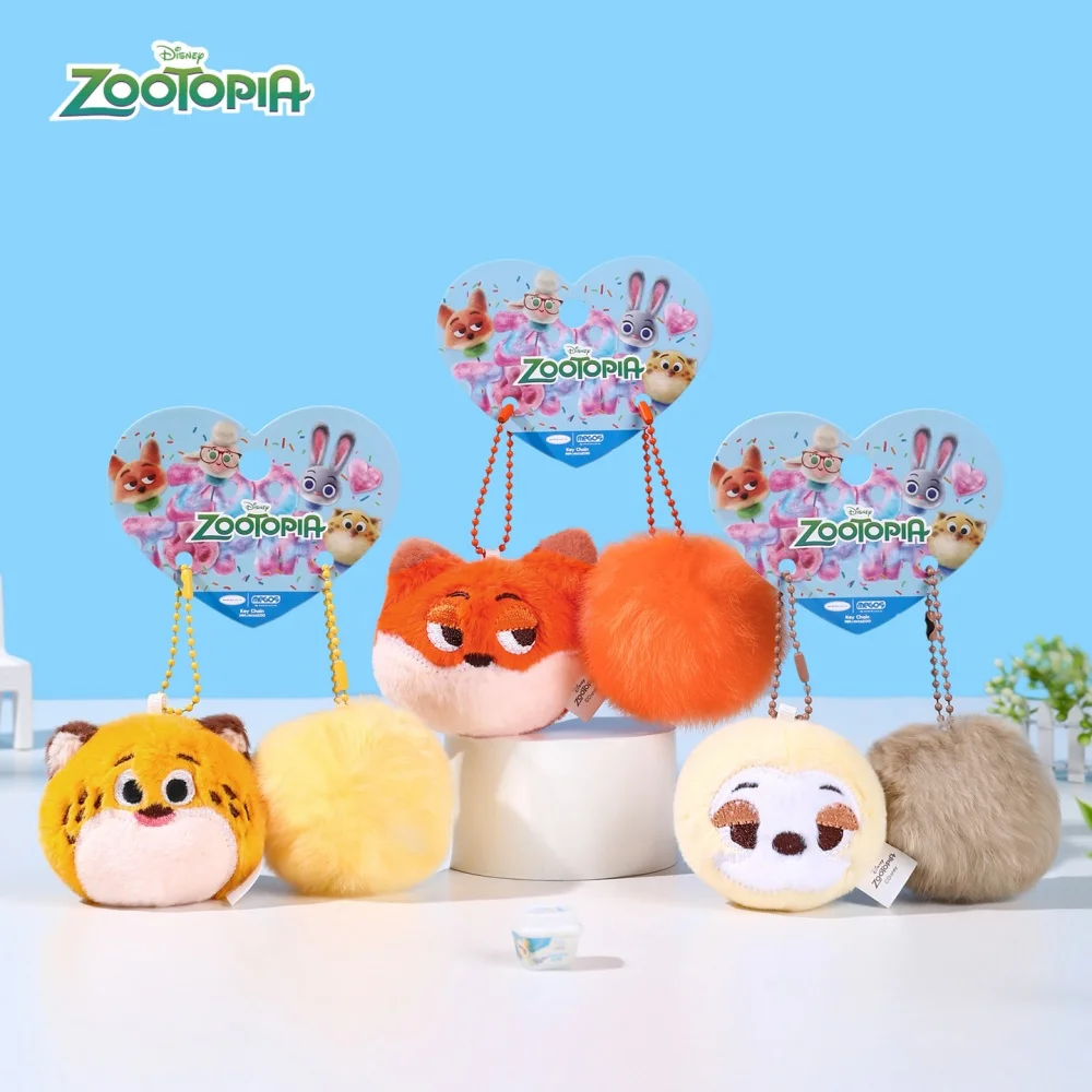 Genuine Disney Zootopia Pom Ball Plush Character Bag Charm Cute Hanging Ornament for Handbag Tote Backpack Car Mirror Decor - view 2