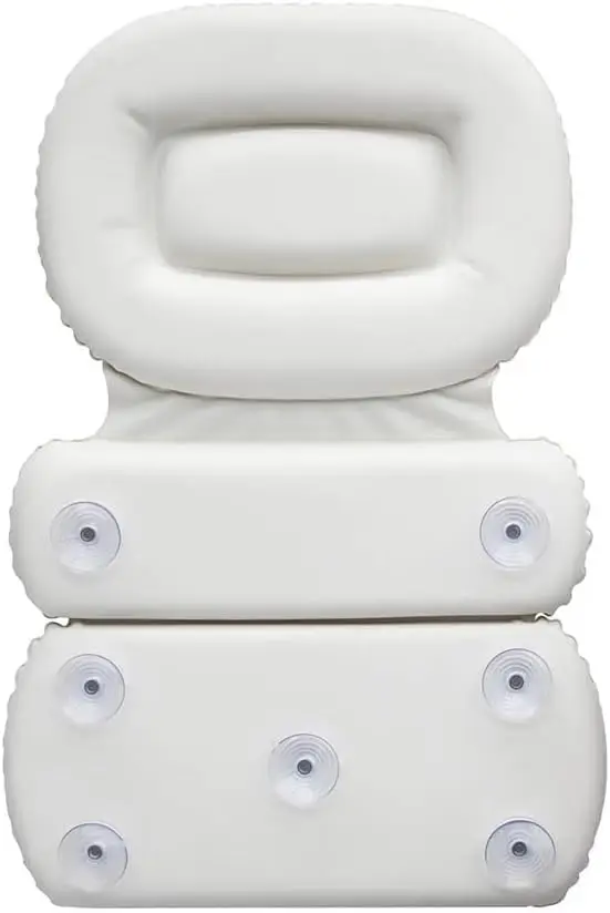 HBJWOV PU Tri-fold Sponge Bath Pillow Bathtub Bathroom Headrest Suction Cup