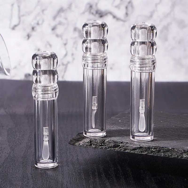 1/5 Stück Runde Kosmetik-Lipgloss-Tube Klare Lippenbalsam-Flasche Nachfüllbar 3ML Leere Transparente Lipgloss-Tuben Mit Silikonbürste – Detail 3