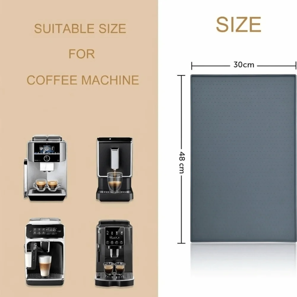 Silicone Coffee Machine Mat Heat Resistant Non Slip Silicone Placemat Storage Pad Waterproof Bar Kitchen Draining Mat Tea Mat