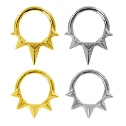 Thorns Septum Piercing Nose Ring Daith 316L Stainless steel Clicker Helix Conch Cartilage Earring Segment BodyJewelry