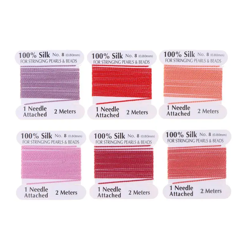 8 # 0,8mm*2 Meter Fabrikpreis Mehrfarbige 100% Natürliche Rosa Schwarz Weiß Seidenkordel für Frauen DIY Schmuckherstellung – Detail 8