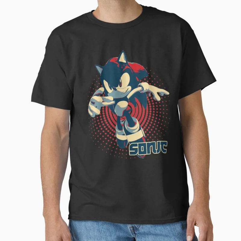 

1021 Sonic The Hedgehog Shadow Character Paint Graphic T-Shirt Y2K clothes Cartoon tee Short Sleeve Apparel All size tops