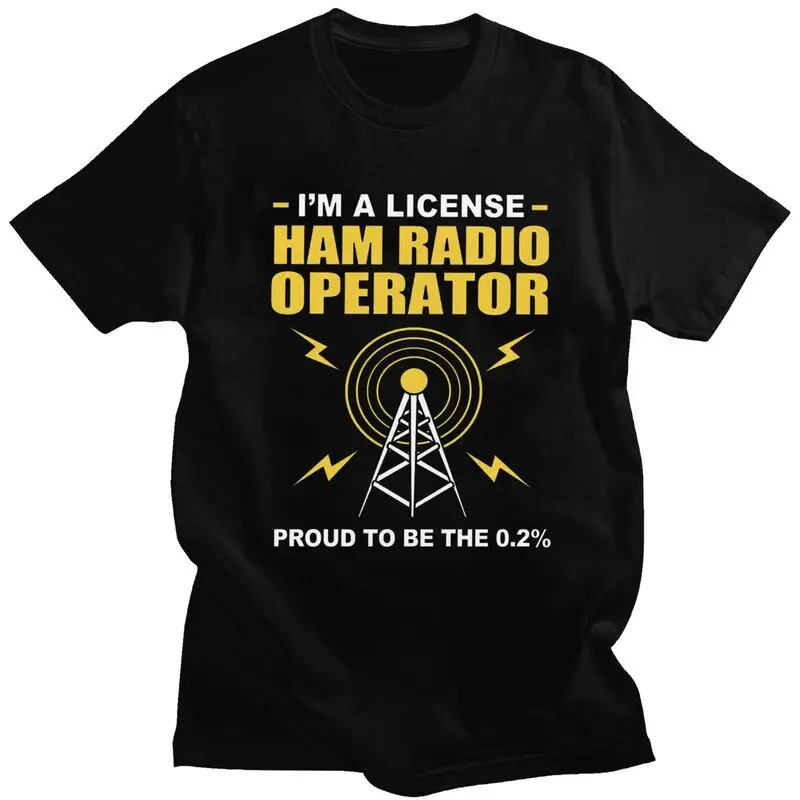 Custom Mens Licensed Ham Retro Radio Operator T Shirt Short Sleeves Cotton Tshirts Streetwear T-shirt Leisure Tee Clothes