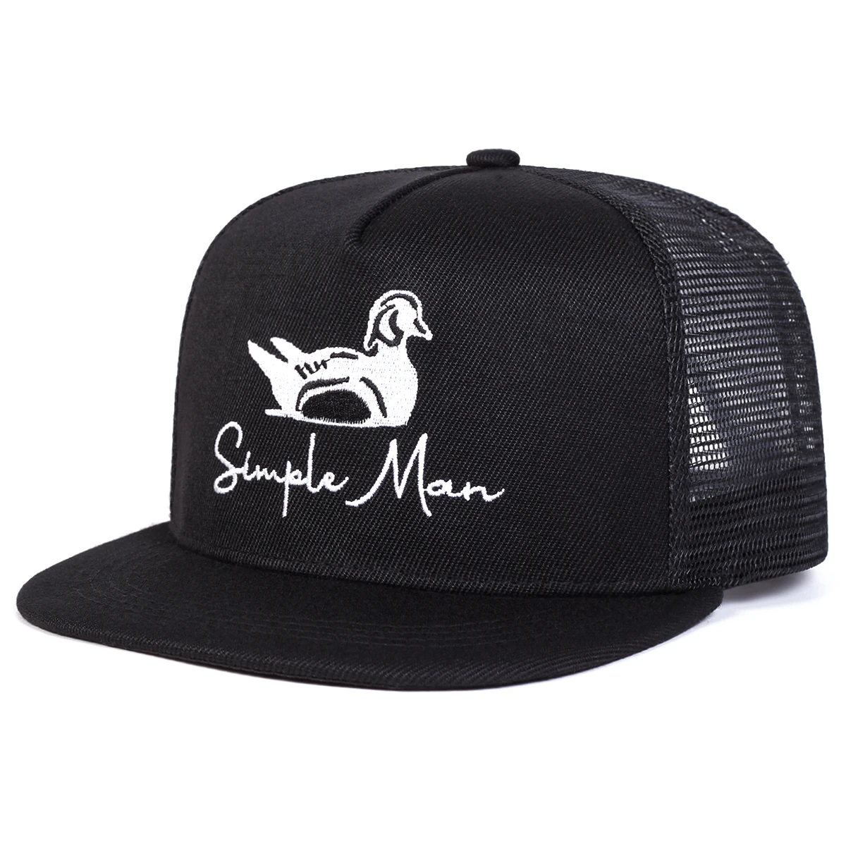 Unisex Simple Man Duck Embroidery Hip-hop Net Hats Spring Summer Outdoor Adjustable Casual Baseball Caps Sunscreen Hat