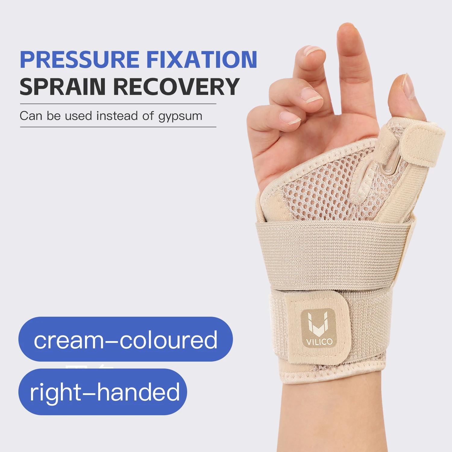 Flexibele spalk Pols Duimsteun Brace voor tendinitis Artritis Ademende duimbeschermer Guard Past op rechter- en linkerhand - afbeelding 1