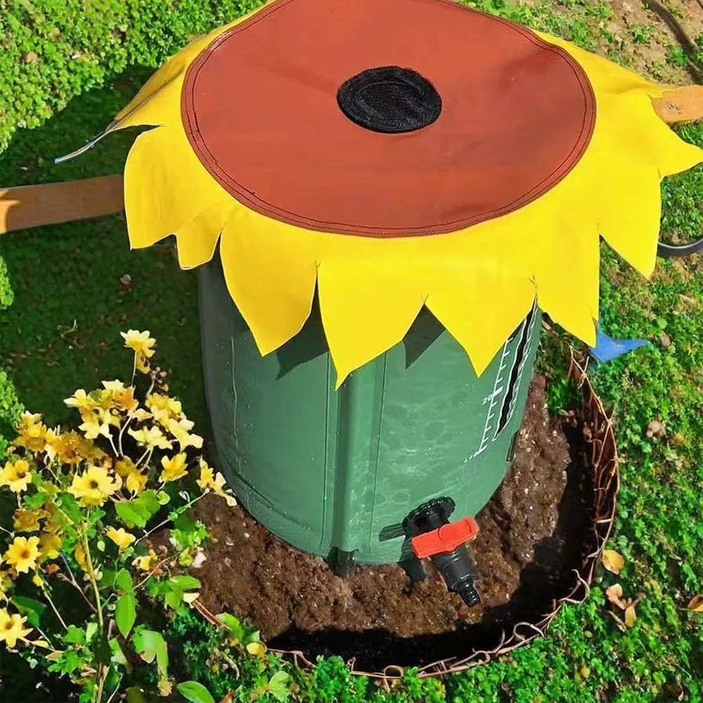 

52 Gallon Rain Barrel with Three Spigots PVC Rain Collection System Water Storage Tank Garden Water Catcher