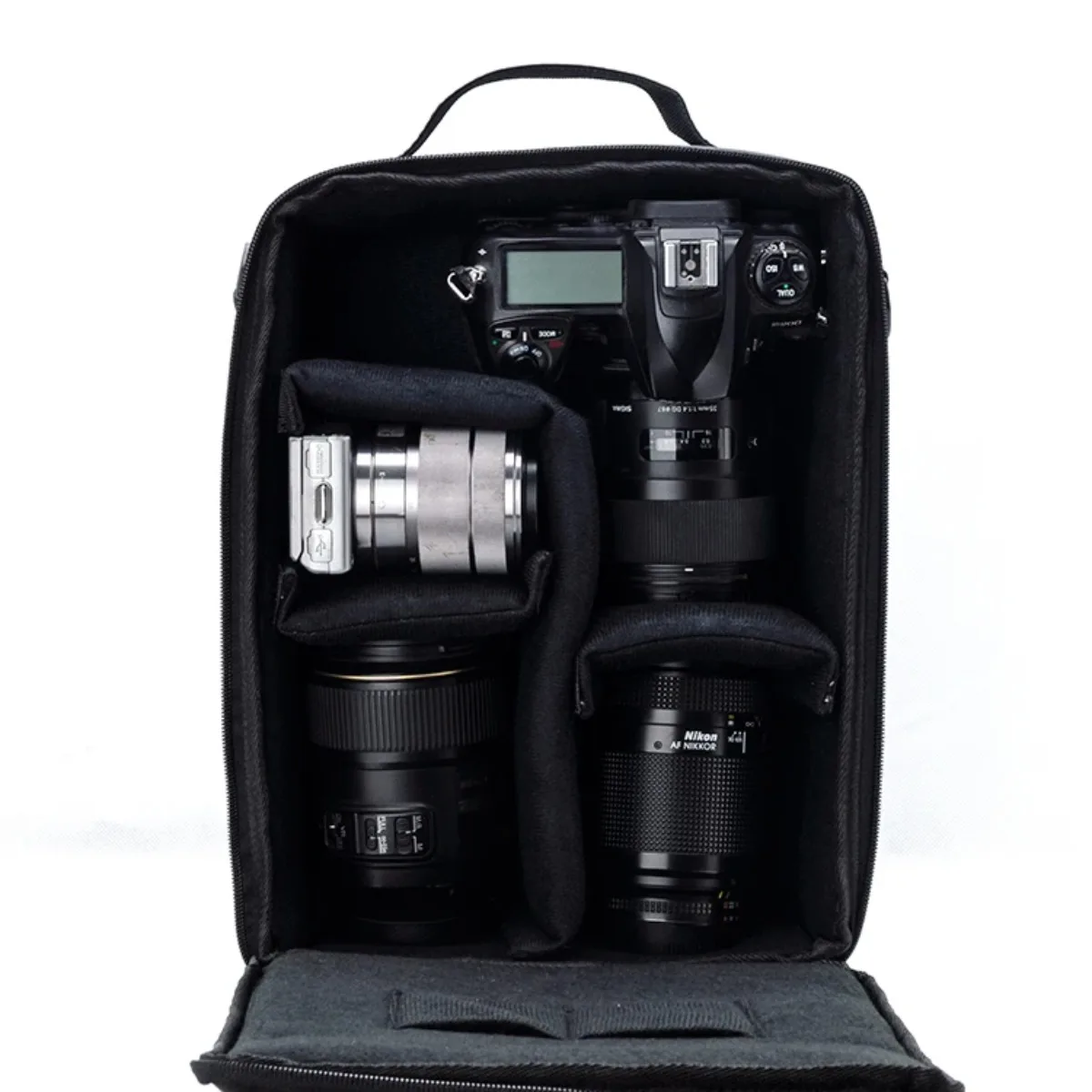 Borsa per il trasporto della fotocamera Spessa protezione per fotografia Inserto divisorio Divisore per obiettivo DSLR SLR Canon Nikon Sony Pentax