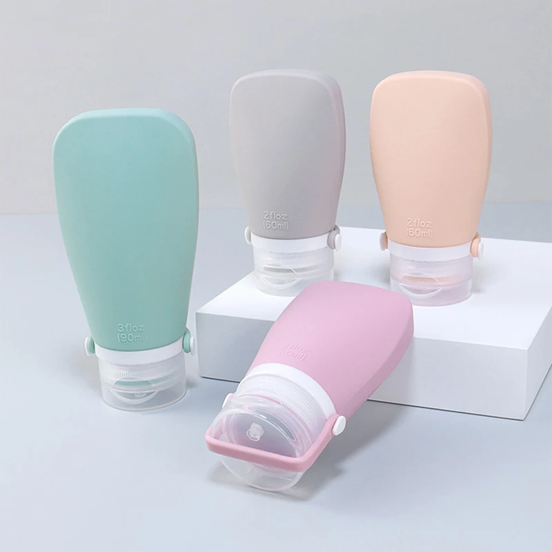 Silicone Travel Split Bottle Lotion Toner Cream Makeup Dispensing Storage Shampoo Body Washing Refillable Empty Containers Set