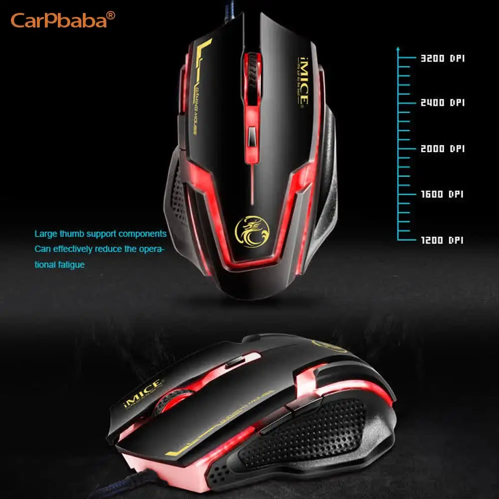 IMICE A9 Gaming Mouse LED Luminous Backlit Wired Mouse USB Wired Gaming MIce For Desktop Laptop Office Computer