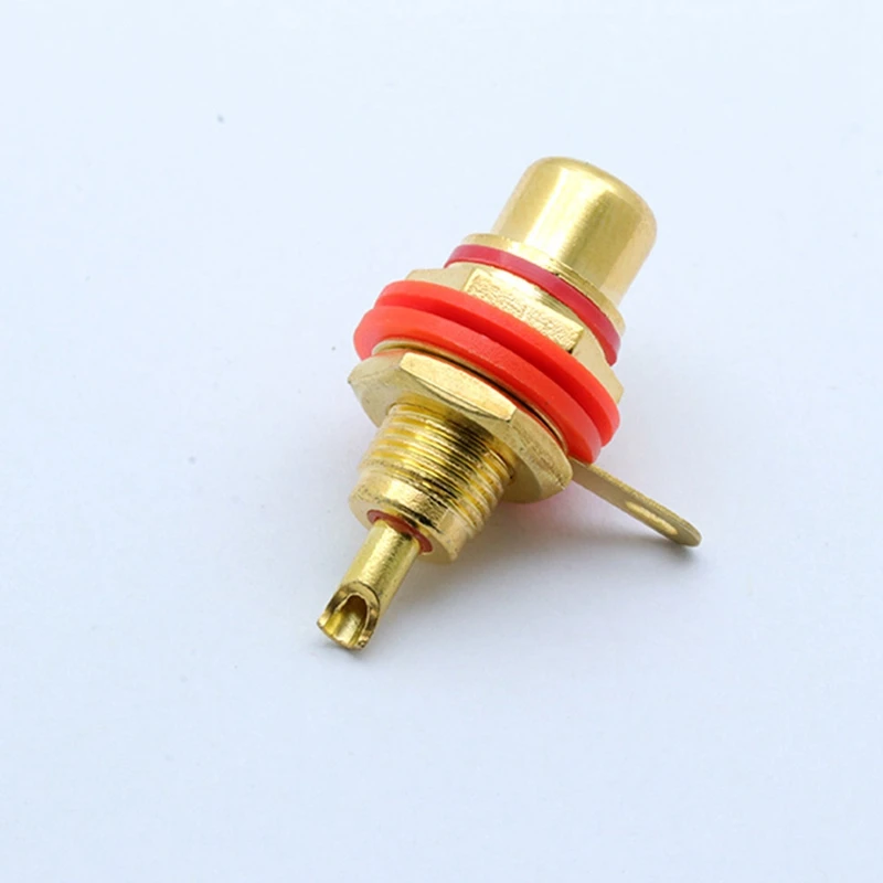 10Pcs/Lot RCA Connector Gold Plated Female Jack Socket Solder Wire Connector RCA Panel Mount Chassis