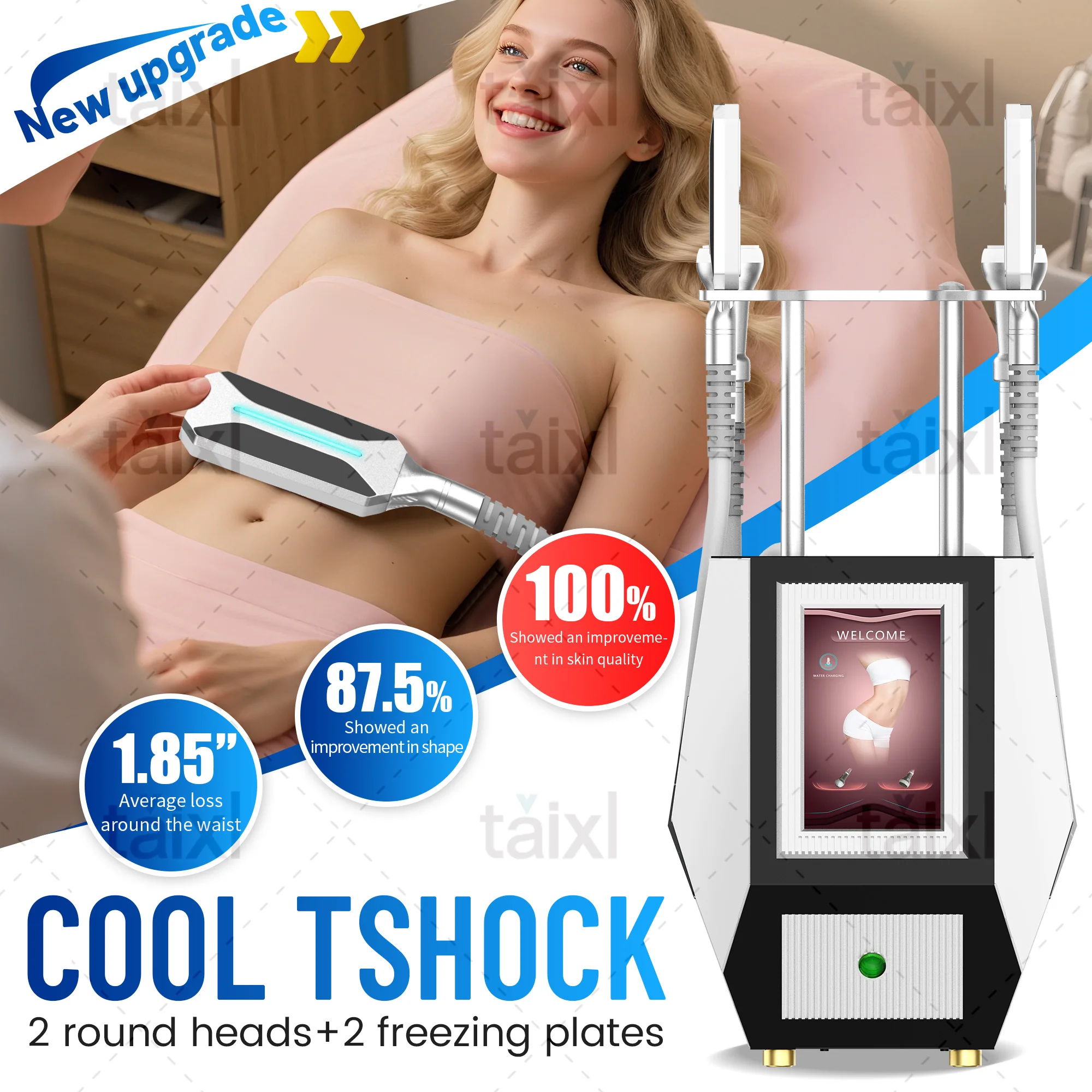 

EMS Cool T Shock Cryoskin 4.0 Machine Portable Equipment Hot and Cold Skin Tightening Loss Weight Body Slimming Machine