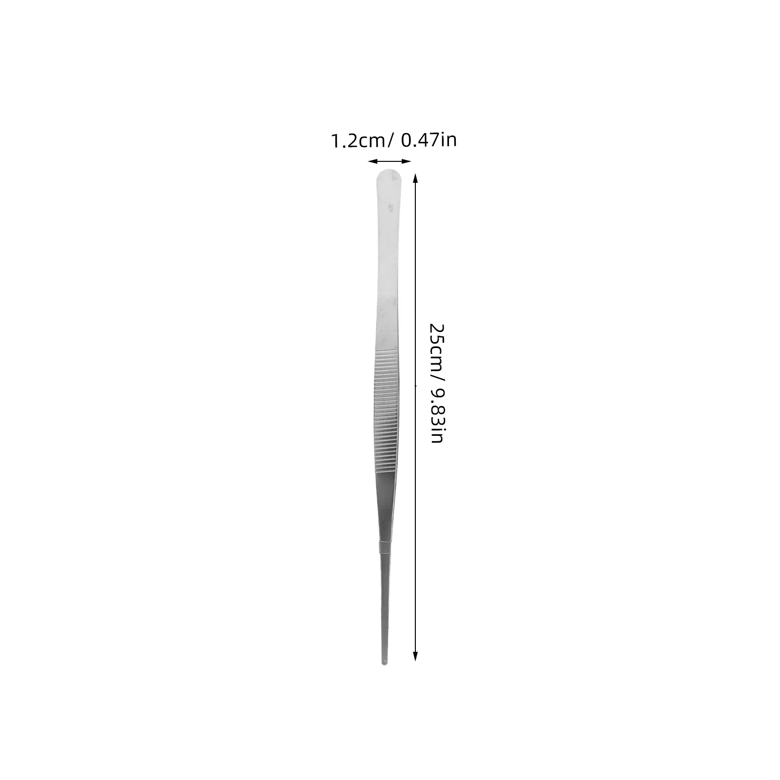 2 Stück Edelstahl-Pinzette, 25 cm, gerade, gebogen, für medizinische Diy-Tee-Landschaftswerkzeuge, abgewinkelte Fütterungszange, Silber