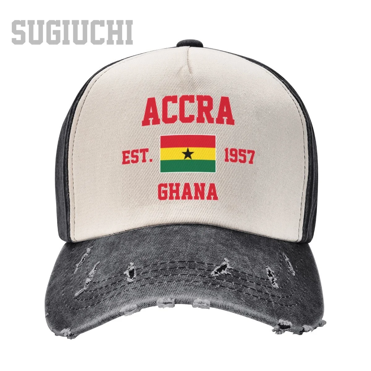 Unisex Baseball Cap Ghana EST.1957 Accra Capital Men Women Vintage Hats Washed Cotton Trucker Gift