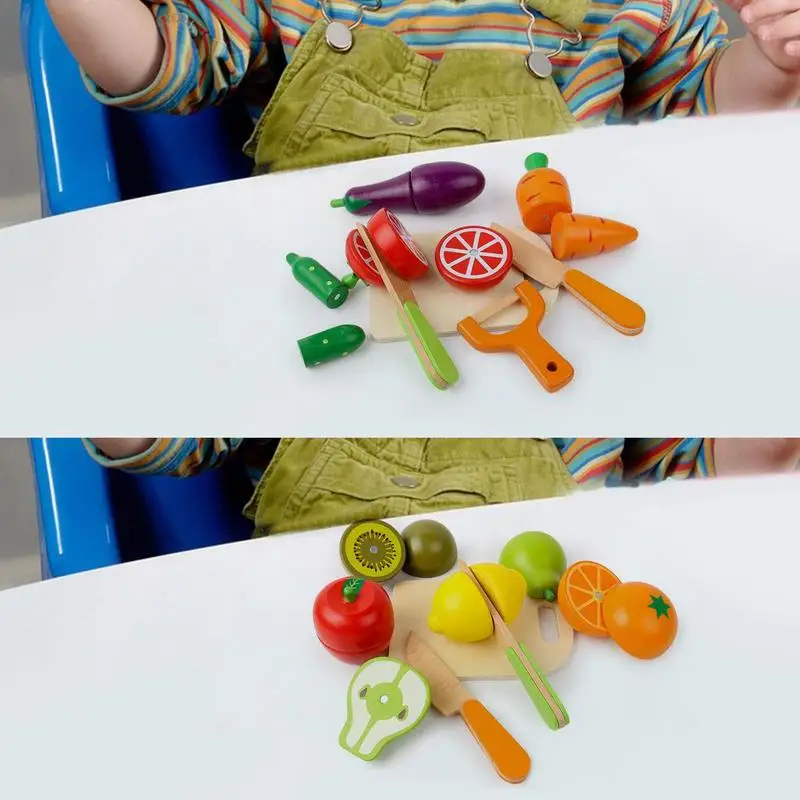

Детский Игровой Набор для кухни с фруктами и фотографиями, 8 деревянных цветов