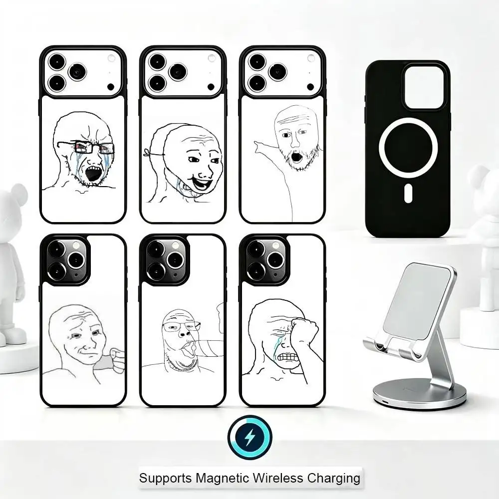

S-Soyjak Its Over Funny Meme Phone Case For iPhone17,16,15,14,13,12,11 Plus,Pro Allows magnetic wireless charging