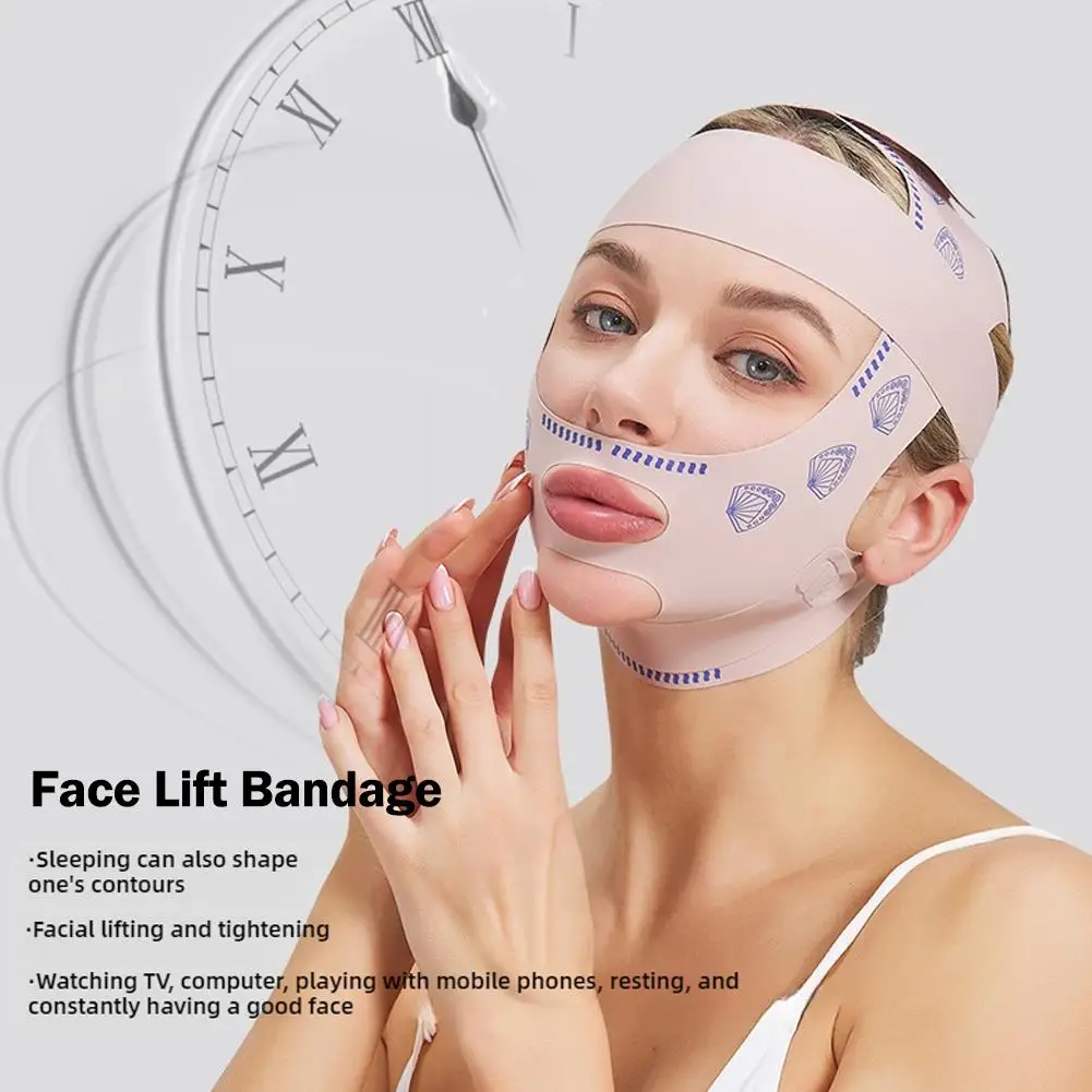 Vendaje Facial reutilizable en V, cinturón de elevación adelgazante Facial, Reduce la barbilla doble, vendaje para adelgazar la cara, máscara para dormir para mujeres C1I5