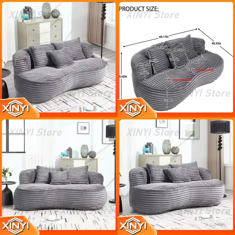 OEM ODM Compression Sealing Vacuum Packaging Lazy Sofa Bean Bag Sofa for Living Room Bedroom Memory Foam for All Models