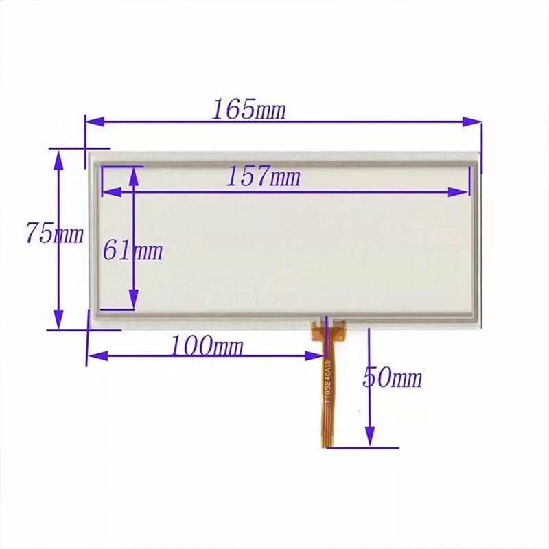 New 7 Inch 4 Lines Touch Screen 165mm*75mm for Futaba T14MZ T14MZ TT05240A10 Touch Pad Glass 165mm*75mm Touch Replacement