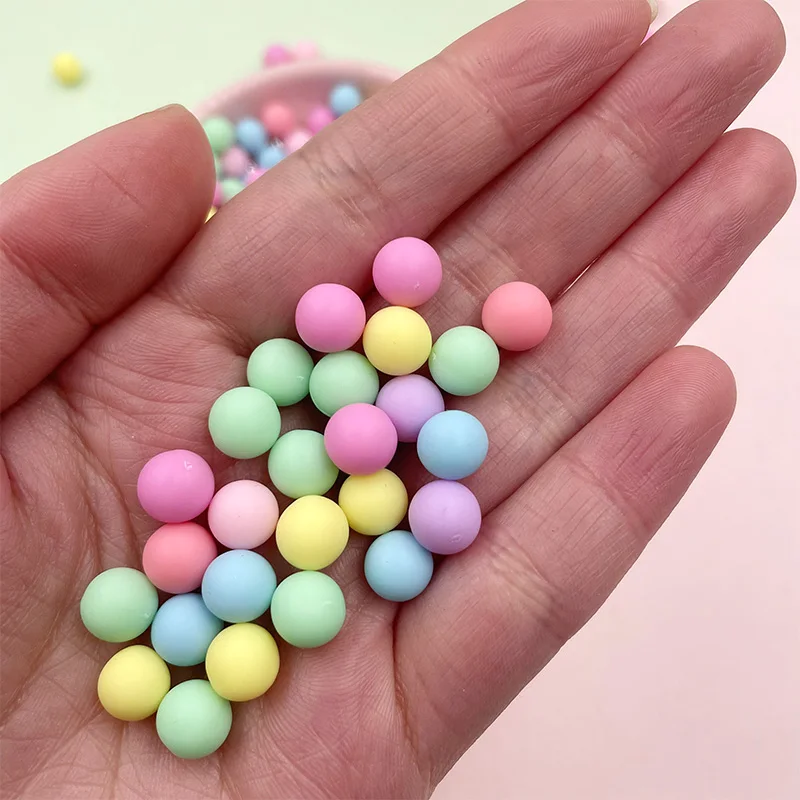 10g Colorful Acrylic Beads Frosted Fake Candy Beans For Craft DIY Making Tiny Cute Plastic klei Accessories Slime Filling 8mm