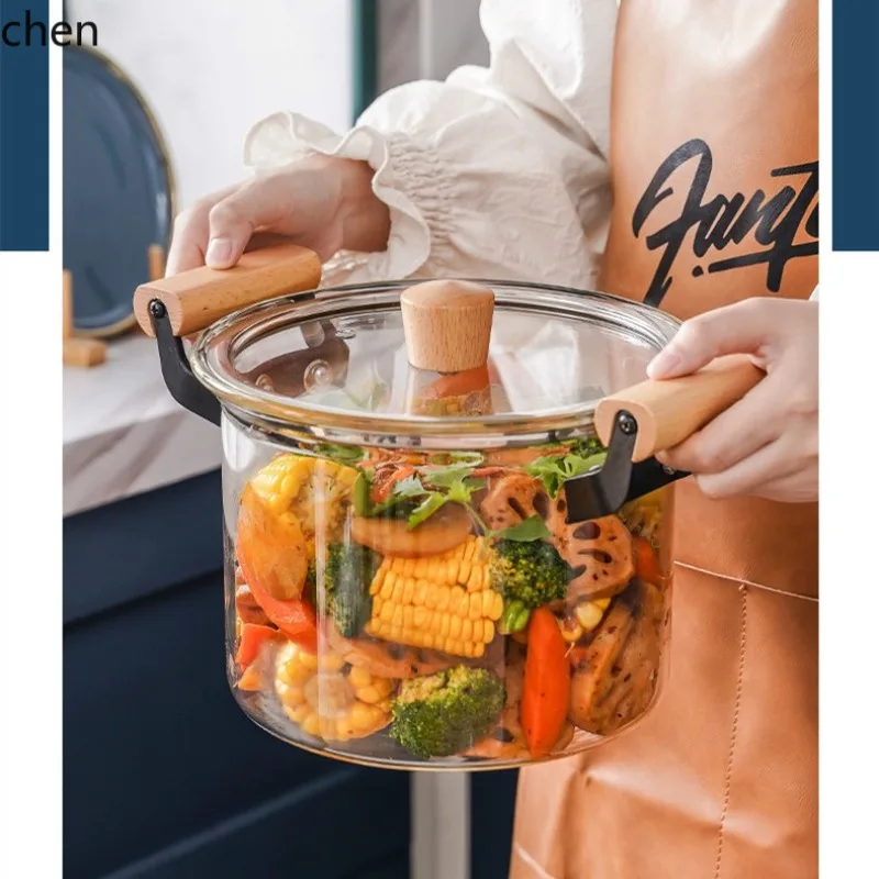 YFY iron handle glass stew   double handle transparent noodle  electric ceramic stove soup small  various grids