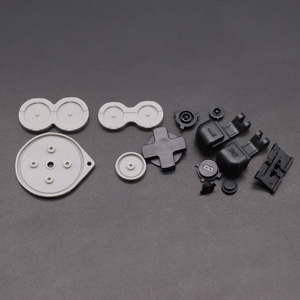 Plastic Full Set Buttons For Gameboy GBA SP A B L R Select Start Power On Off Volume Buttons D Pad key & Console Rubber Buttons