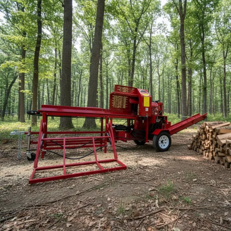 Customized Professional Ce Approved 35 Ton Log Splitter 27 Hp Hydraulic Log Splitter Kinetic Mobile Firewood Processor