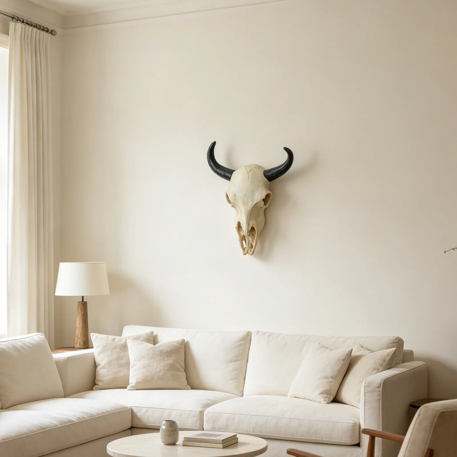 Mini Resin Bull Skull Wall Hanging Horn Decor Animal Head Sculpture for Home Living Room Bar Office Western Wall