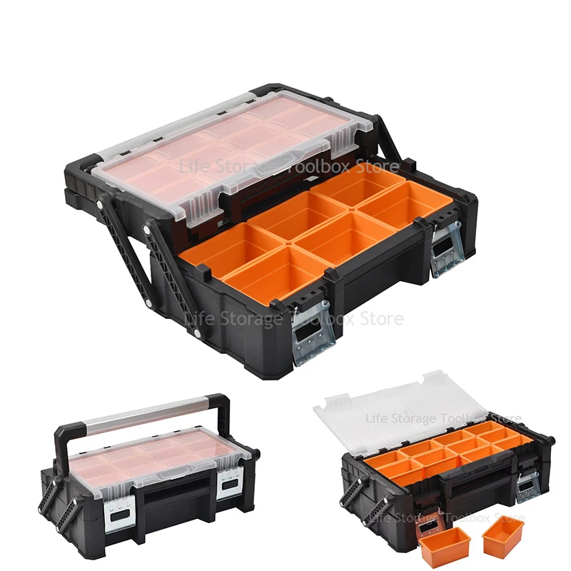 Hardware Toolbox Empty Large Tool Box Plastic Tool Case Portable Toolbox Screws Storage Box Parts Box Drawer Tool box Hard Case