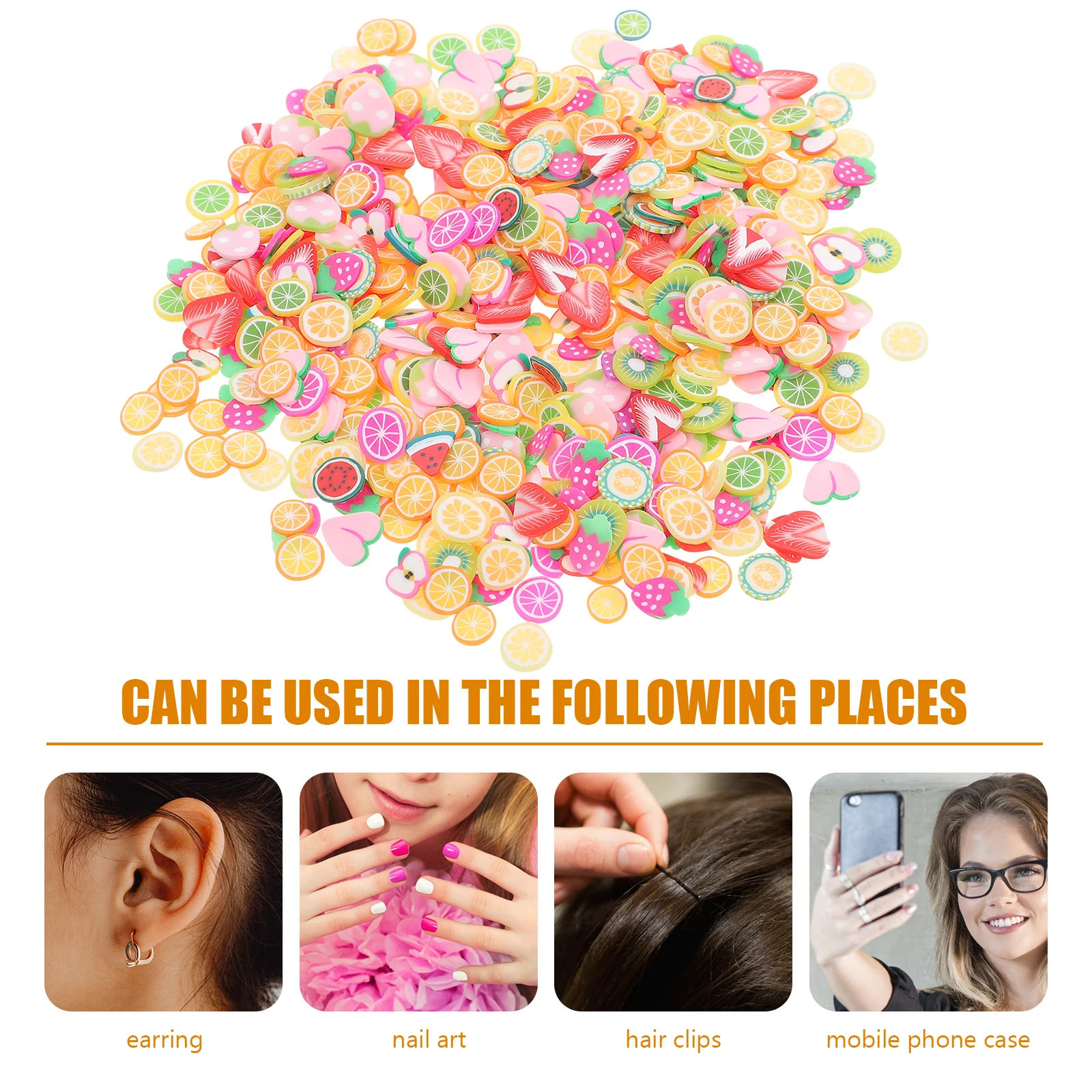 

4000 Pcs Fruit Particle Slice Clay Nail Decors Manicure Polymer Manicures Ornaments