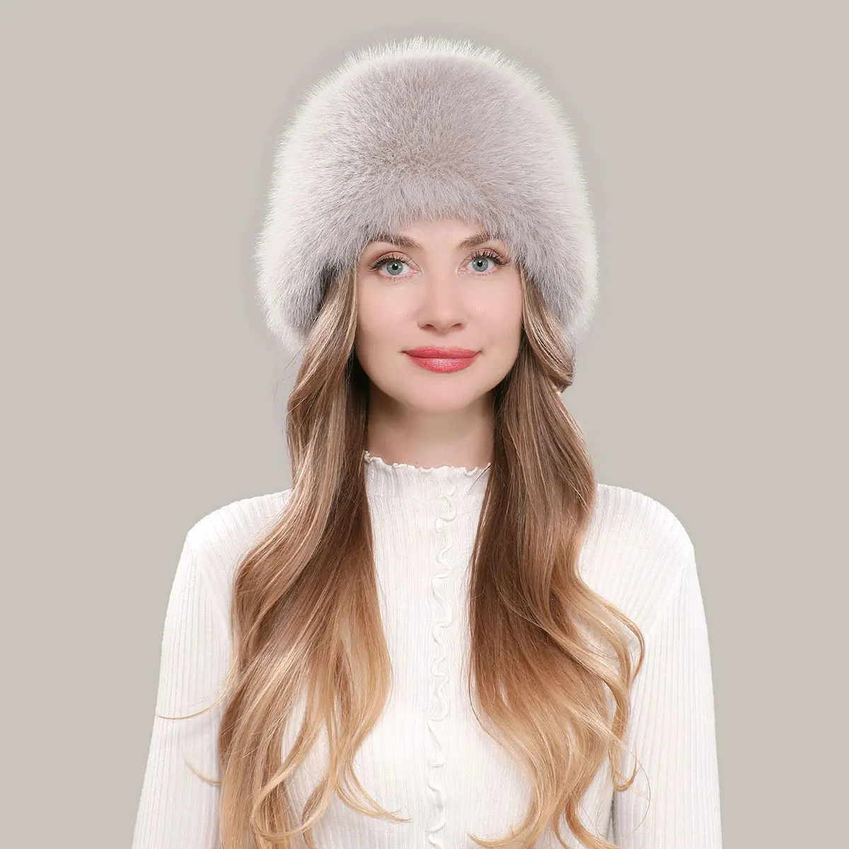 New Style Sexy Plush Thickened Bucket Hat Female Faux Fox Fur Winter Hat Fluffy Warm Panama Girl Fisherman Hat