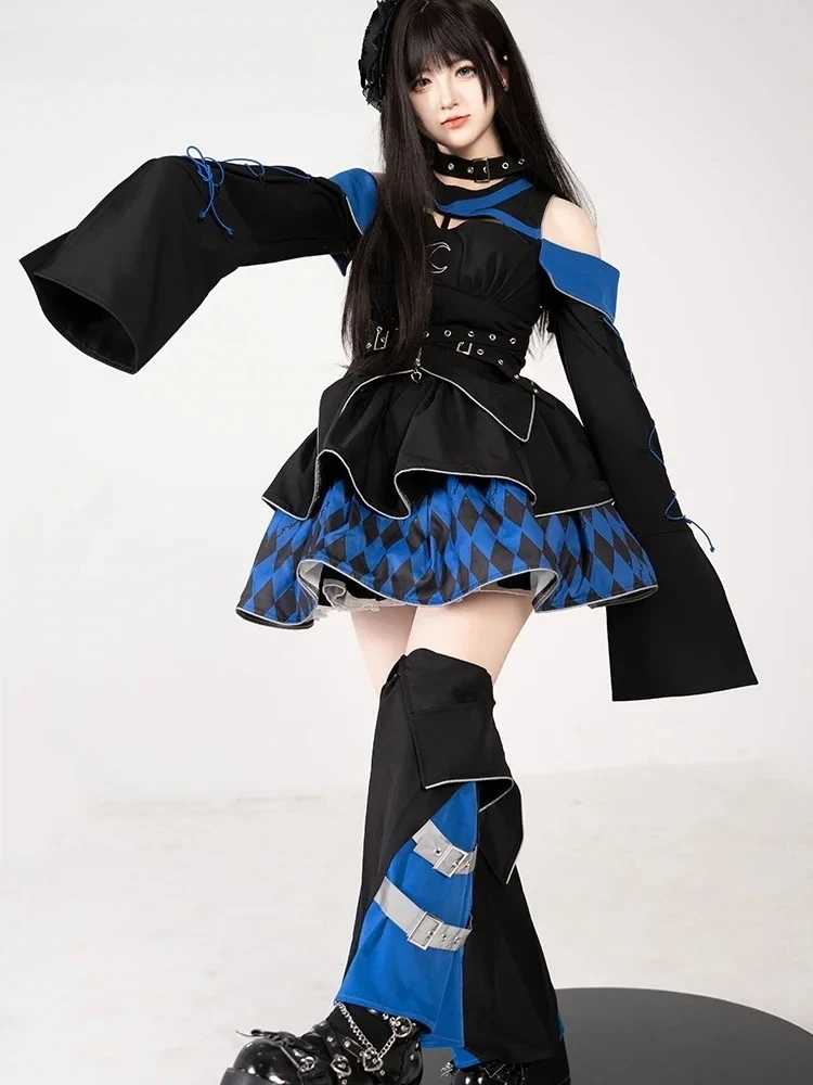 

Subculture Sweet Sexy Off Shoulder Top Slim Gothic Ball Gown Skirt Womens Outifits Summer Harajuku Skirt Sets New Spring